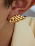 18K Gold-Plated Angel Wing Stud Earrings