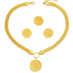 4 Piece 18K Gold-Plated Coin Jewelry Set