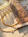 18K Gold-Plated Stainless Steel Layered Snake Chain Necklace