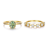 1 Carat Moissanite 925 Sterling Silver 2pcs Ring Set
