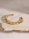 Stainless Steel Inlaid Rhinestone Cutout Bracelet