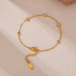 18K Gold-Plated Titanium Steel Inlaid Zircon Bracelet