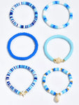 6-Piece Ceramic Beaded Shell Bracelet