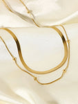 18K Gold-Plated Stainless Steel Layered Snake Chain Necklace