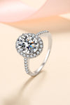 2 Carat Moissanite 925 Sterling Silver Halo Ring