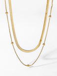 18K Gold-Plated Stainless Steel Layered Snake Chain Necklace