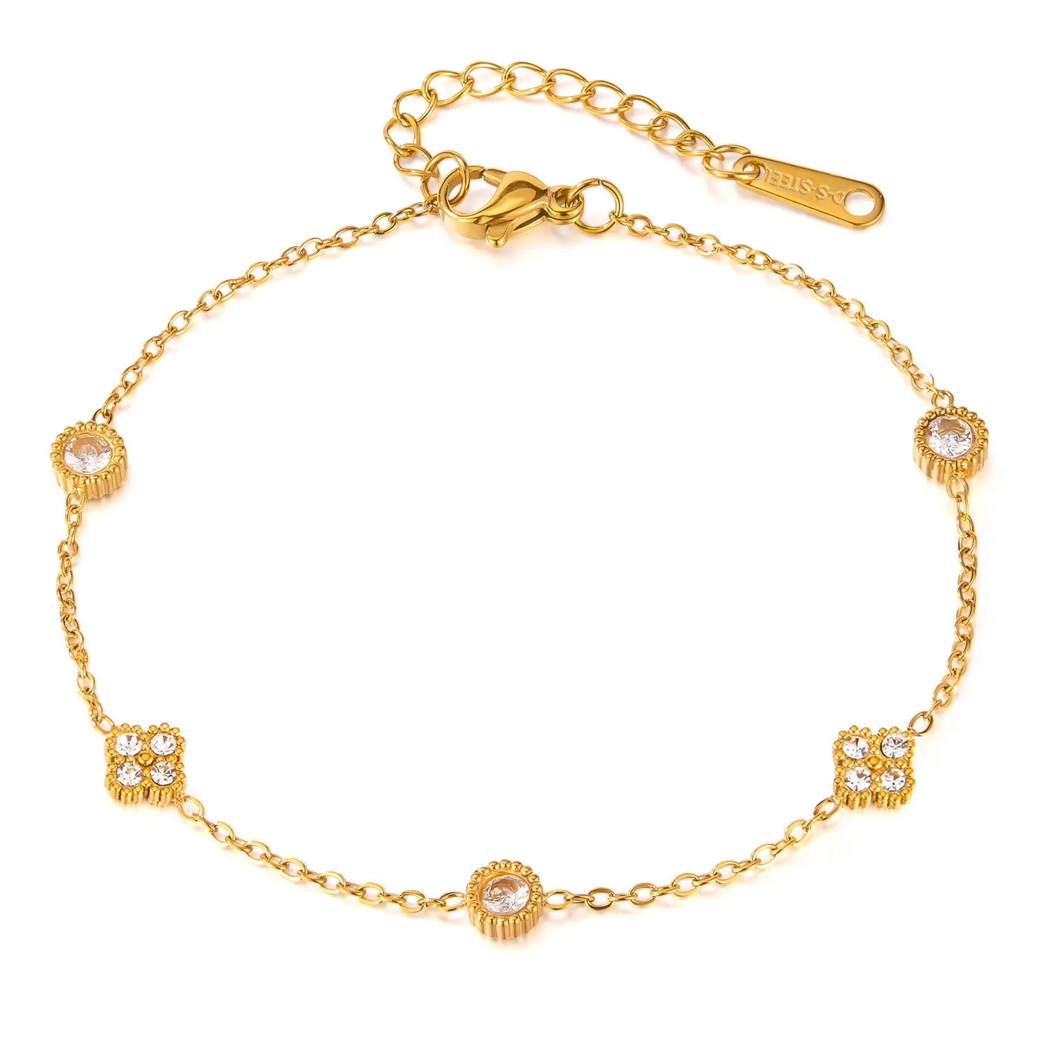18K Gold-Plated Titanium Steel Inlaid Zircon Bracelet