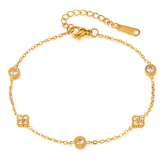 18K Gold-Plated Titanium Steel Inlaid Zircon Bracelet
