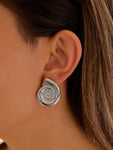2 Piece Vintage Spiral Metal Stud Earrings