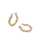 Two-Tone Twisted Rope Hoop Earrings
