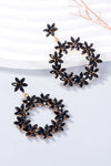 Rhinestone Flower Dangle Earrings