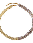 18K Gold-Plated Two-Tone Zircon Choker Necklace