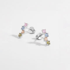 925 Sterling Silver Inlaid Zircon Earrings