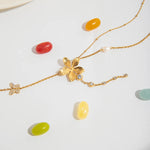 3-Piece 18K Gold-Plated Stainless Steel Flower Necklace