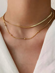 18K Gold-Plated Stainless Steel Layered Snake Chain Necklace