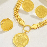 4 Piece 18K Gold-Plated Coin Jewelry Set