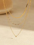 Stainless Steel Triple Layer Chain Necklace