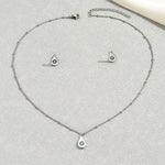 Stainless Steel Resin Necklace and Earrings Jewelry Set